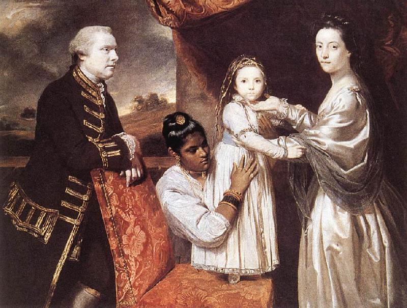 REYNOLDS, Sir Joshua George Clive and his Family with an Indian Maid France oil painting art